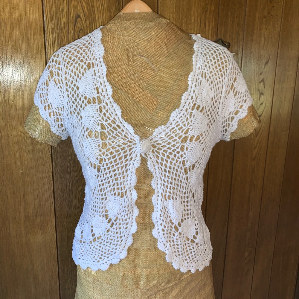 Crochet Sweater w/1 button in front
